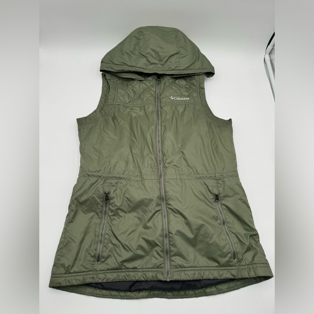 Columbia Outdoor Sports Wear Womens Nylon Olive Green Vest